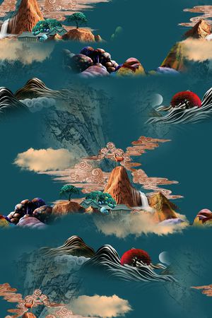 连衣裙印花华亿平台图片