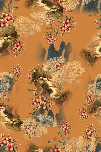 连衣裙印花华亿平台图片