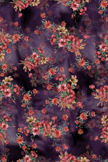 连衣裙印花华亿平台图片