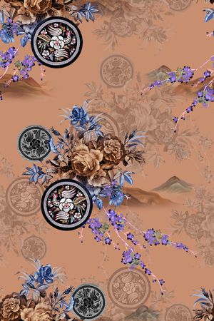 连衣裙印花华亿平台图片