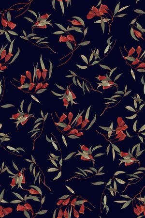 清爽底花卉印花华亿平台图片