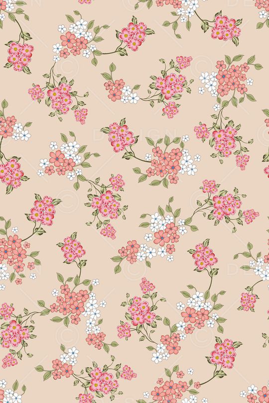 清爽底花卉印花华亿平台图片