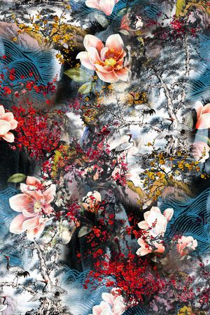 梅花印花华亿平台图片