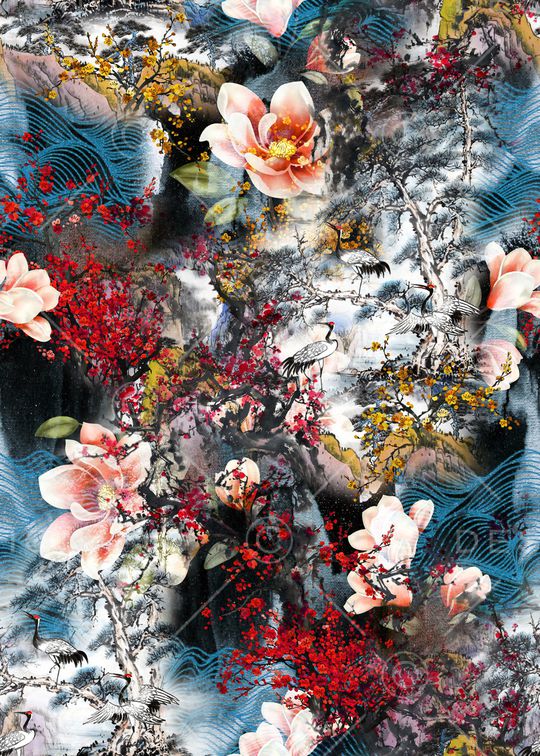 梅花印花华亿平台图片