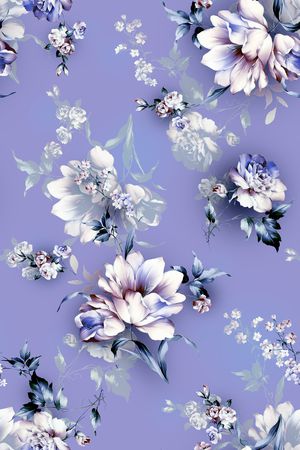 清爽底花卉印花华亿平台图片