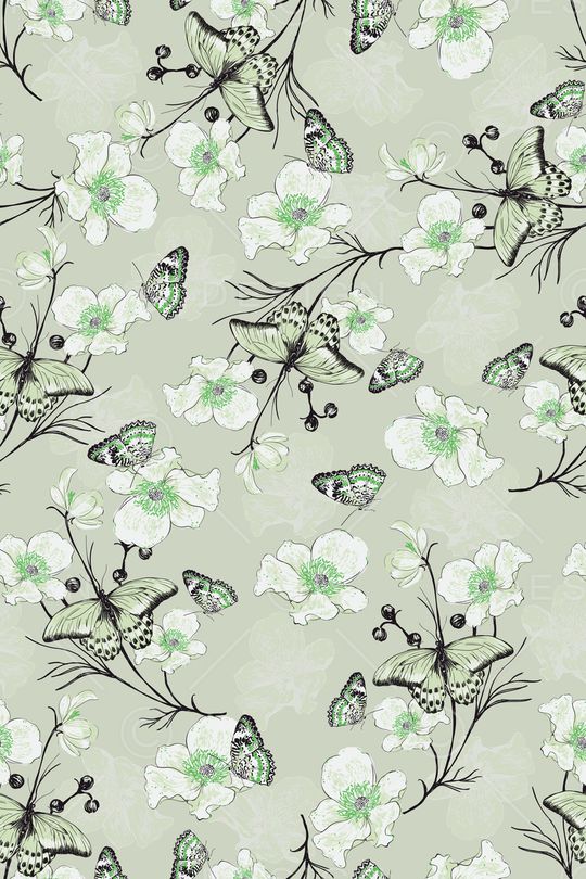 花卉蝴蝶印花华亿平台图片