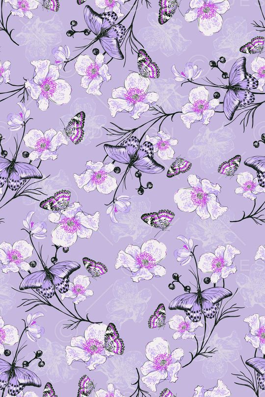 花卉蝴蝶印花华亿平台图片