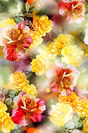 花卉印花华亿平台图片