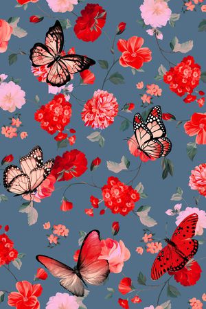 蝴蝶印花华亿平台图片