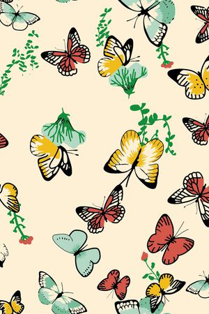 蝴蝶印花华亿平台图片