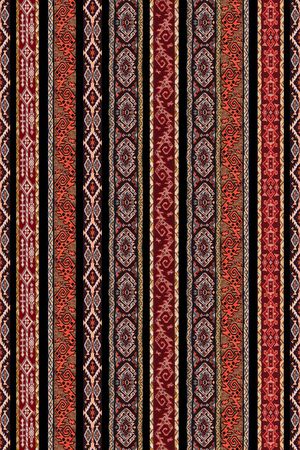 黑底花卉印花华亿平台图片