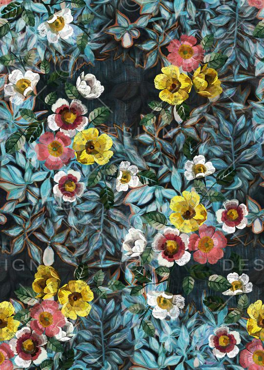 花卉印花华亿平台图片