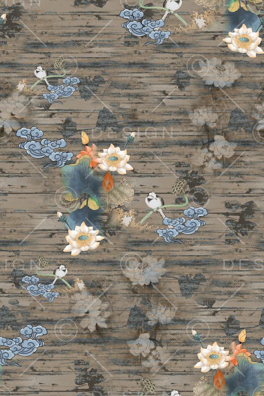 荷花印花华亿平台图片