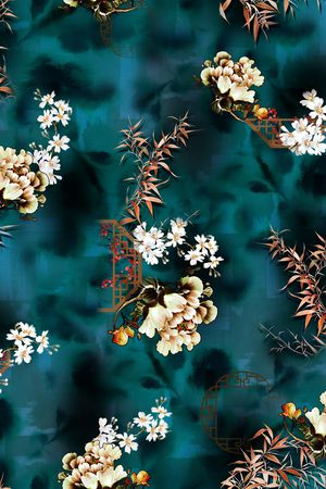 连衣裙印花华亿平台图片