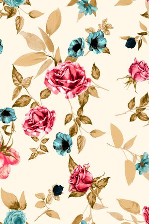 黑底花卉印花华亿平台图片