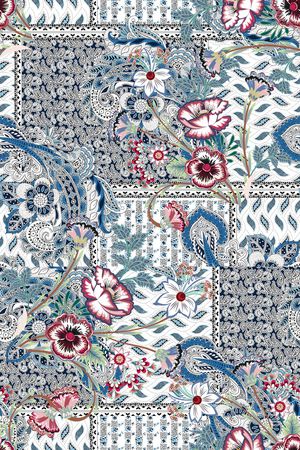 民族花卉印花华亿平台图片