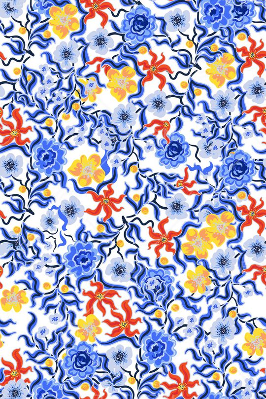 青花瓷印花华亿平台图片