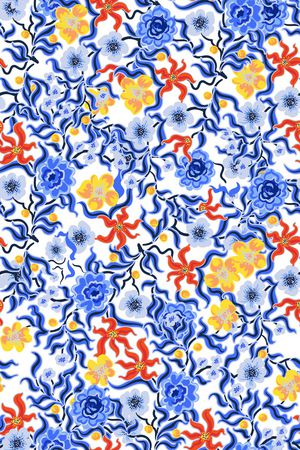 青花瓷印花华亿平台图片