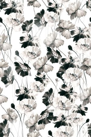 清爽底花卉印花华亿平台图片