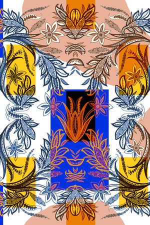 民族花卉印花华亿平台图片