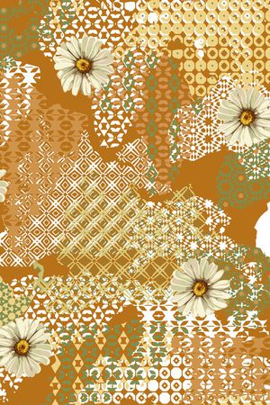 民族花卉印花华亿平台图片