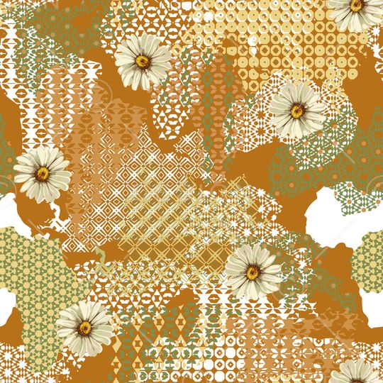 民族花卉印花华亿平台图片