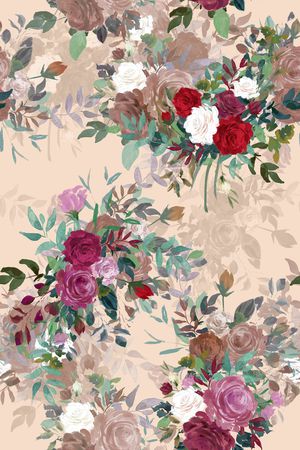 清爽底花卉印花华亿平台图片