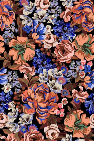 民族花卉印花华亿平台图片