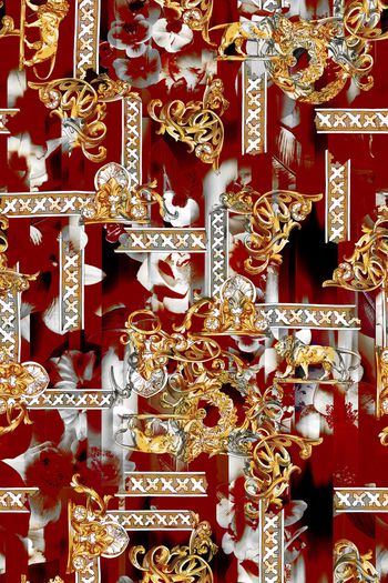 连衣裙印花华亿平台图片