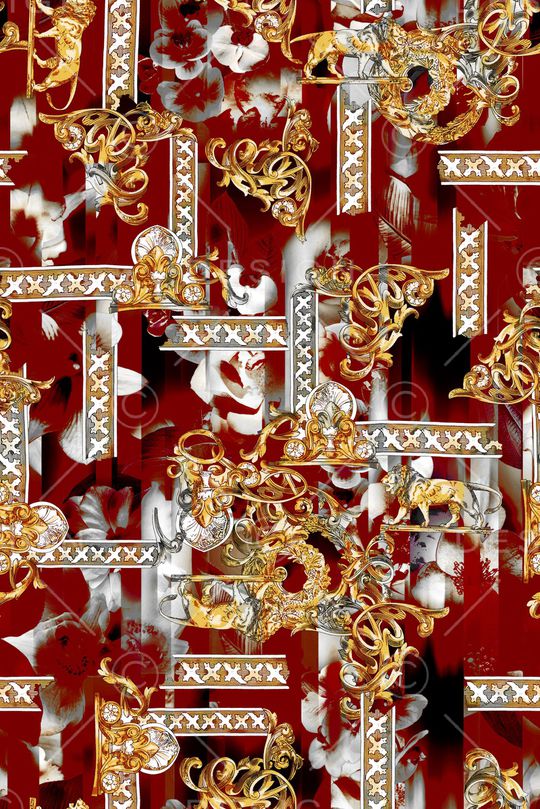 连衣裙印花华亿平台图片