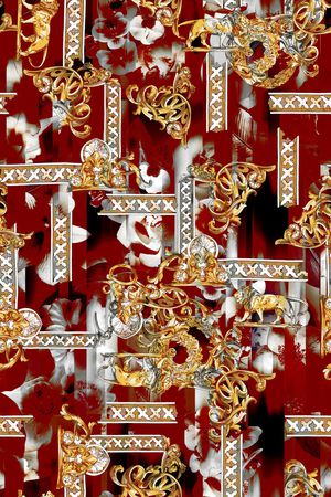 连衣裙印花华亿平台图片