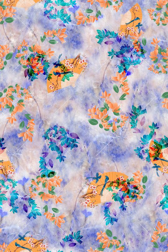 扇子印花华亿平台图片