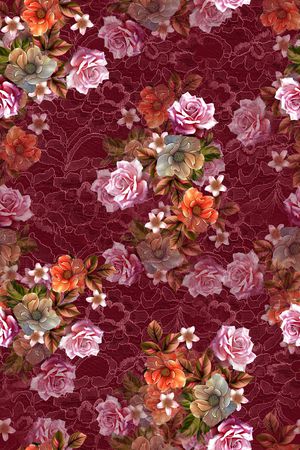 花卉印花华亿平台图片