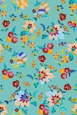 清爽底花卉印花华亿平台图片