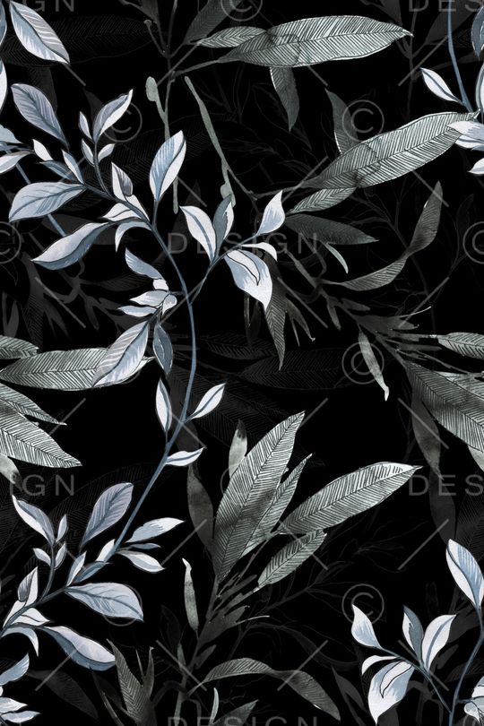 黑底花卉印花华亿平台图片