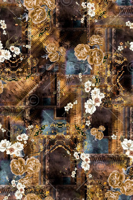 连衣裙印花华亿平台图片