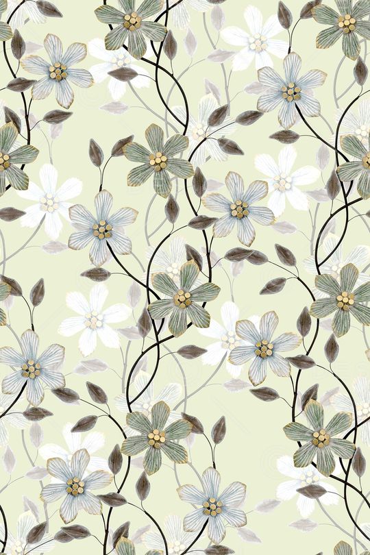 清爽底花卉印花华亿平台图片