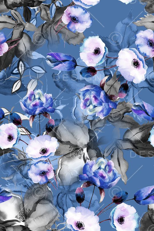 清爽底花卉印花华亿平台图片