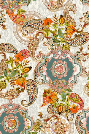 佩斯利印花华亿平台图片