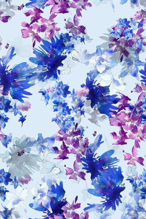 清爽底花卉印花华亿平台图片