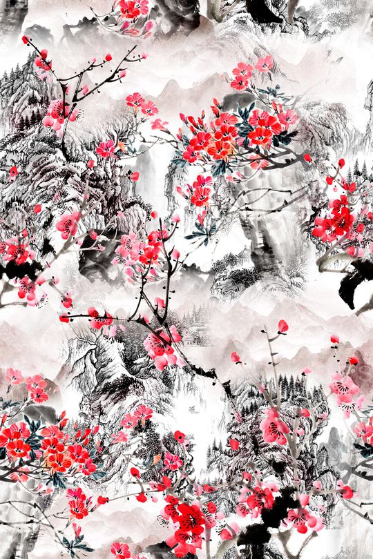 真丝印花华亿平台图片