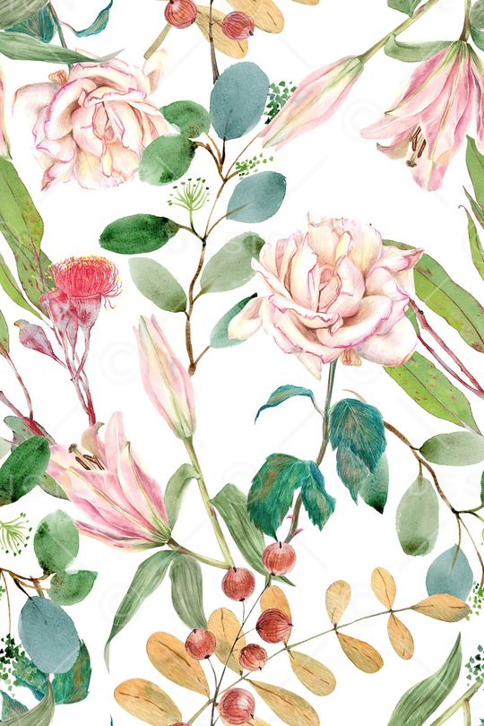 清爽底花卉印花华亿平台图片