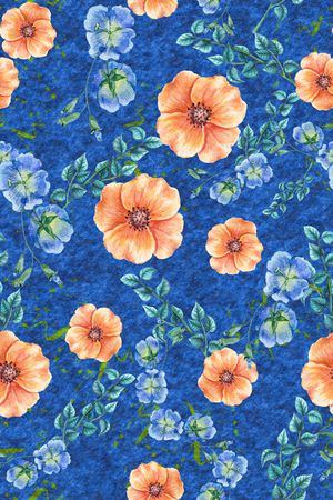 蓝色印花华亿平台图片