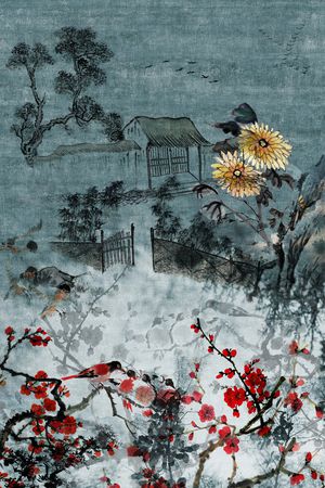 梅花印花华亿平台图片