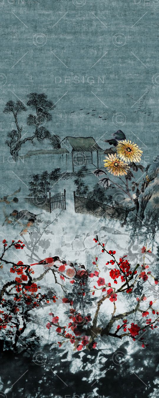 梅花印花华亿平台图片