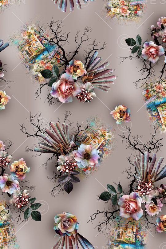 花卉印花华亿平台图片