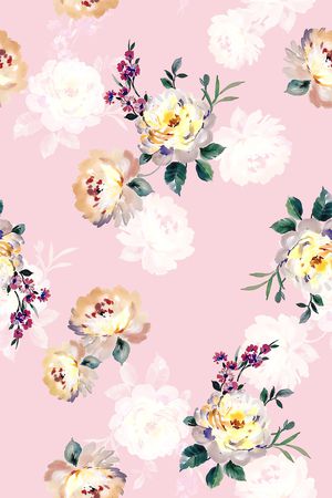 清爽底花卉印花华亿平台图片