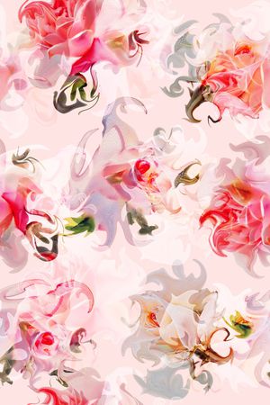 抽象花卉印花华亿平台图片