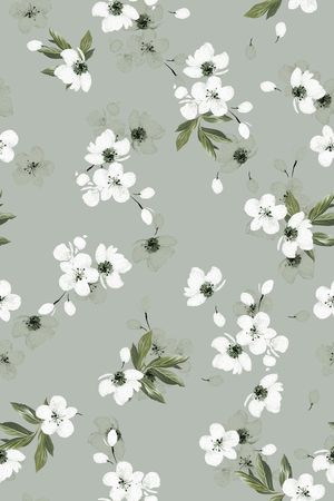 清爽底花卉印花华亿平台图片