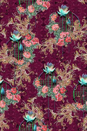 复古印花华亿平台图片